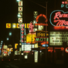 Downtown, Las Vegas Blvd, c. 1968. Photo by Denise Scott Brown.